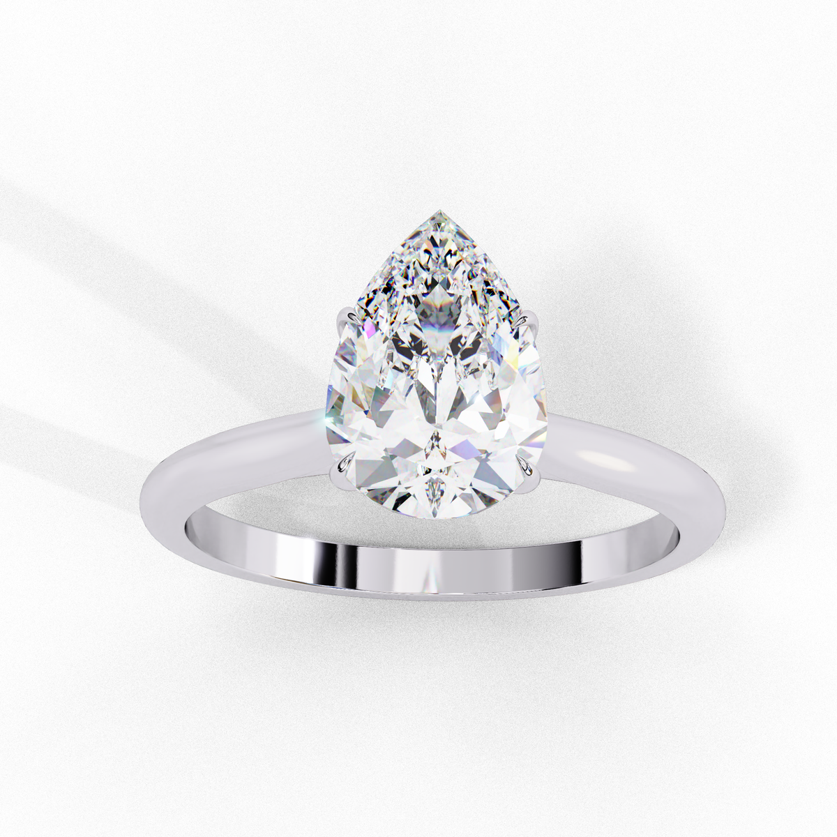 pear cut lab diamond solitaire wedding ring - view 10