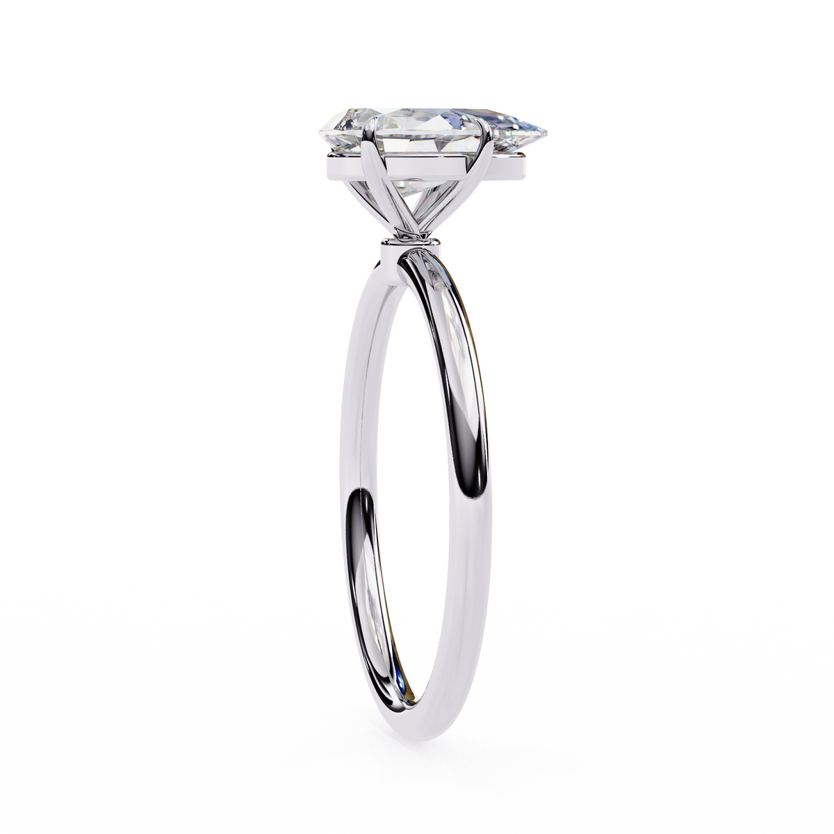 classic pear lab diamond solitaire engagement ring - view 6
