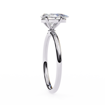 Classic Pear Lab Diamond Solitaire Engagement Ring - View 6