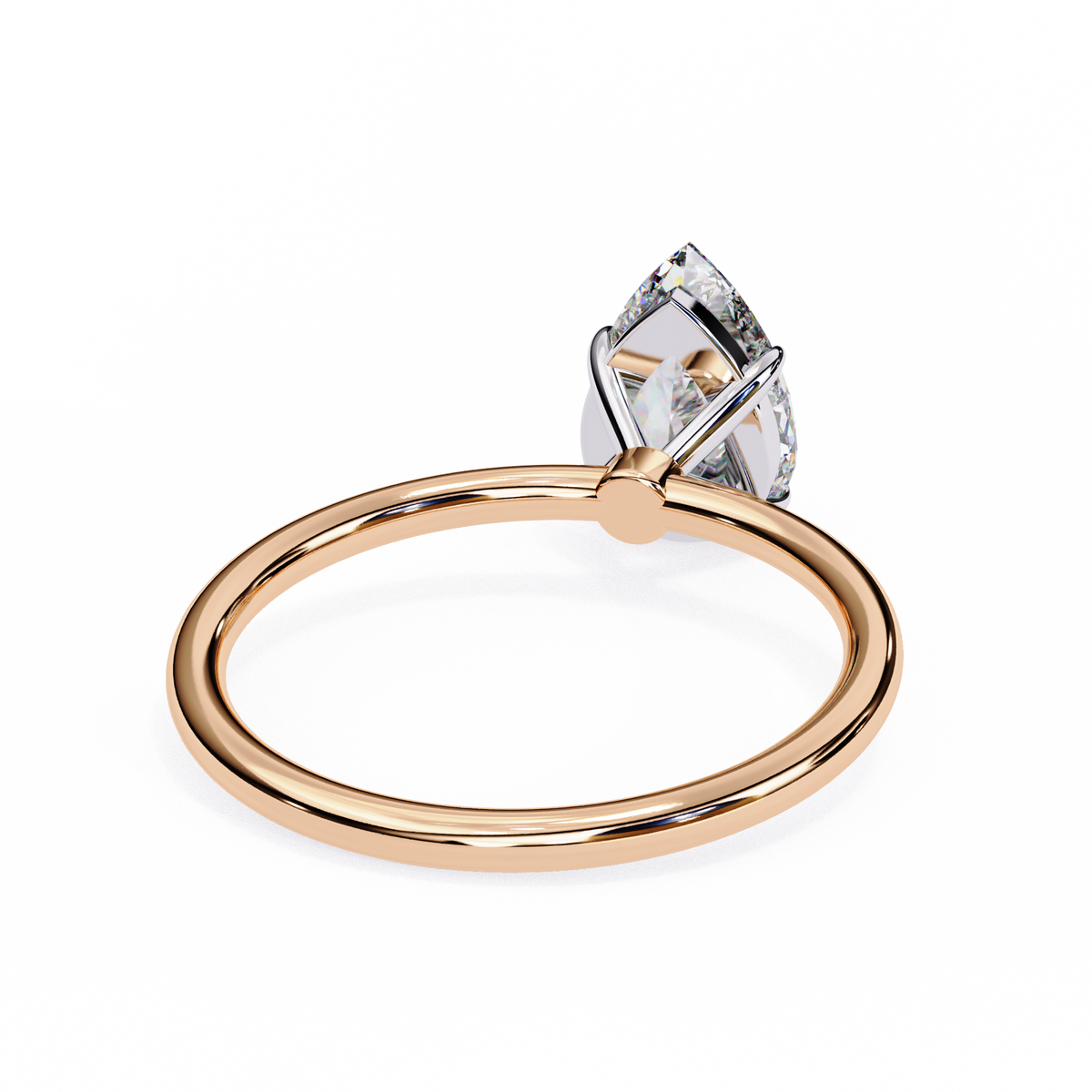 classic pear lab diamond solitaire engagement ring - view 8