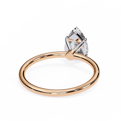 Classic Pear Lab Diamond Solitaire Engagement Ring - View 8