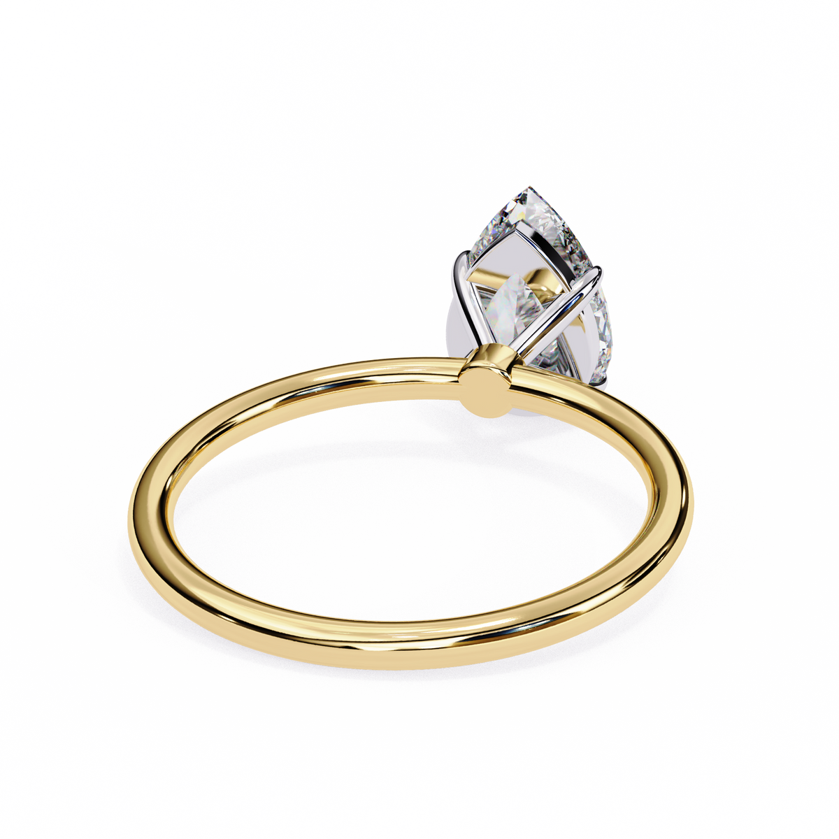 classic pear lab diamond solitaire engagement ring - view 7