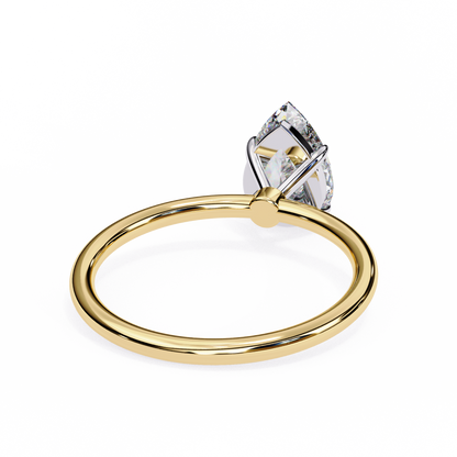 Classic Pear Lab Diamond Solitaire Engagement Ring - View 7