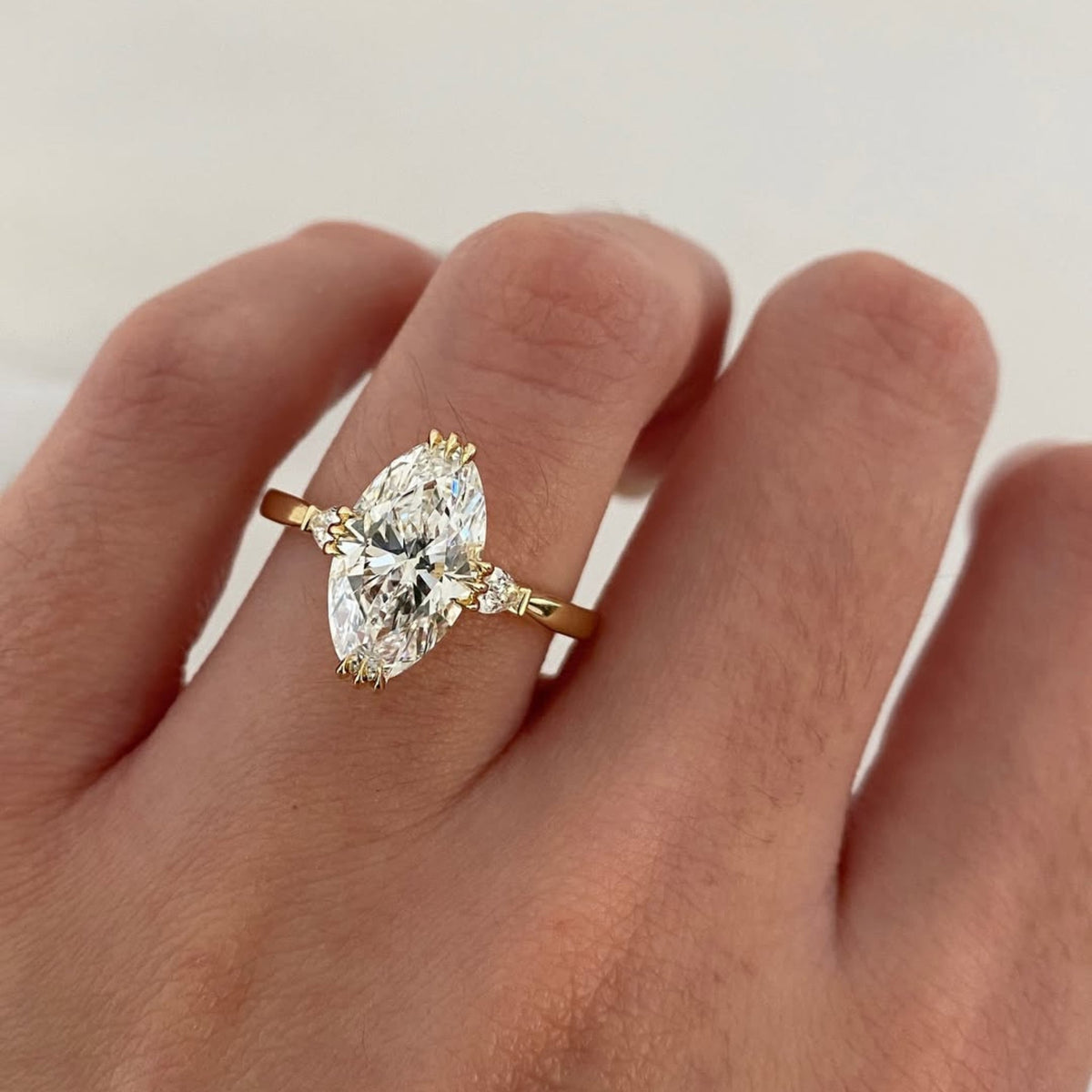 Oval Cut Moissanite Solitaire Engagement Ring