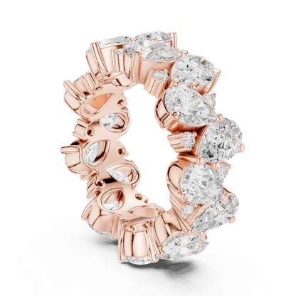 Pear and Round Cut Moissanite Diamond Anniversary Band Ring - View 11