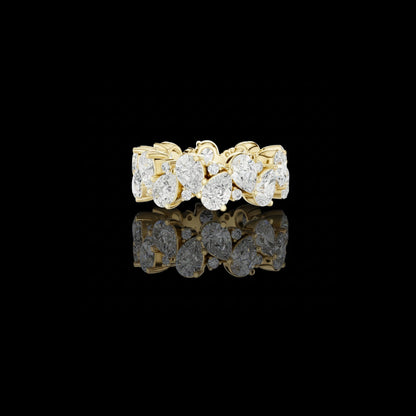 Pear and Round Cut Moissanite Diamond Anniversary Band Ring