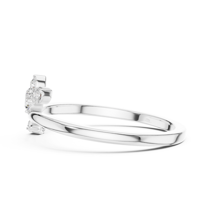 Moissanite Diamond Leaf Branch Open Bypass Ring - View 10