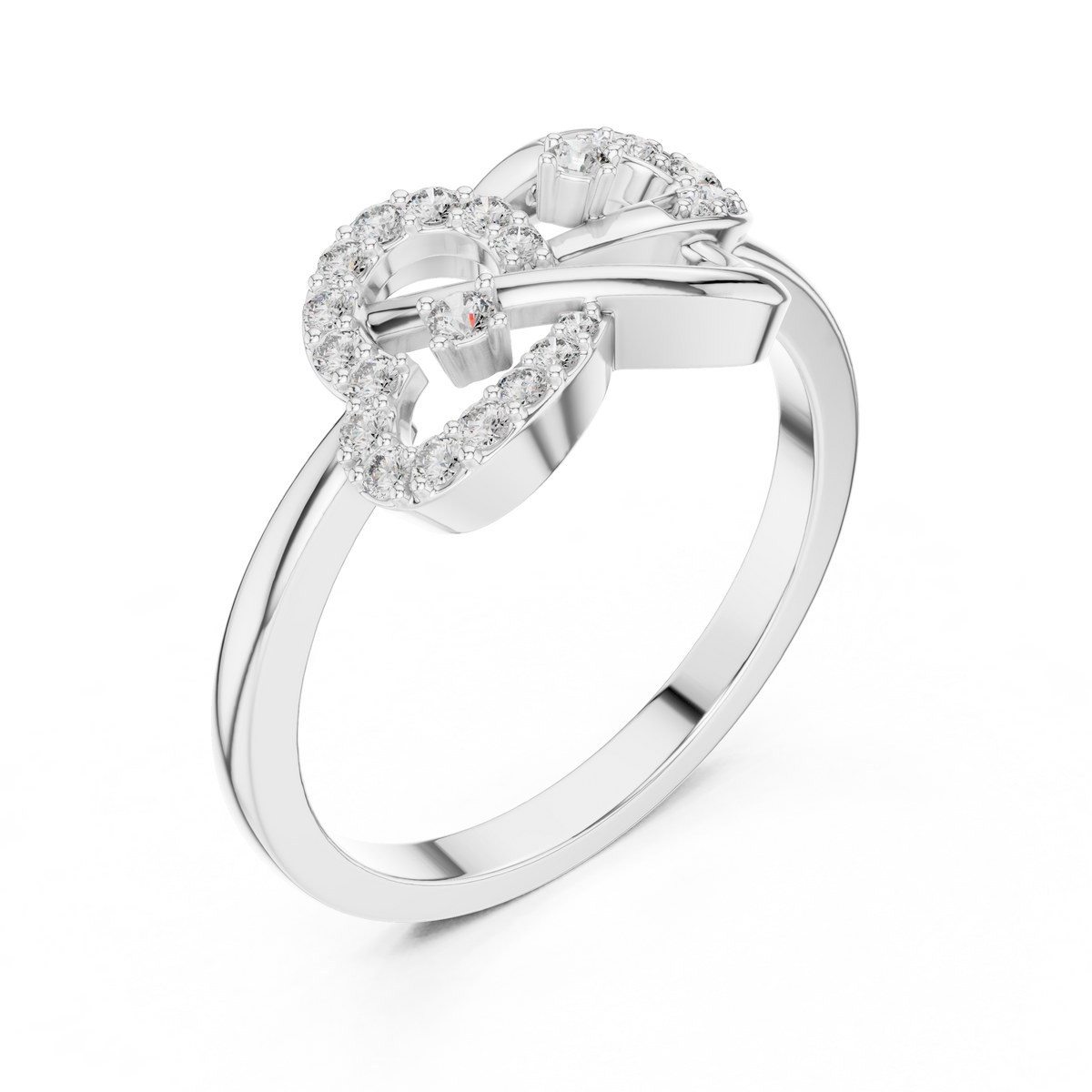 Infinity Round Cut Lab Diamond Openwork Pave Gold Statement Ring - View 9