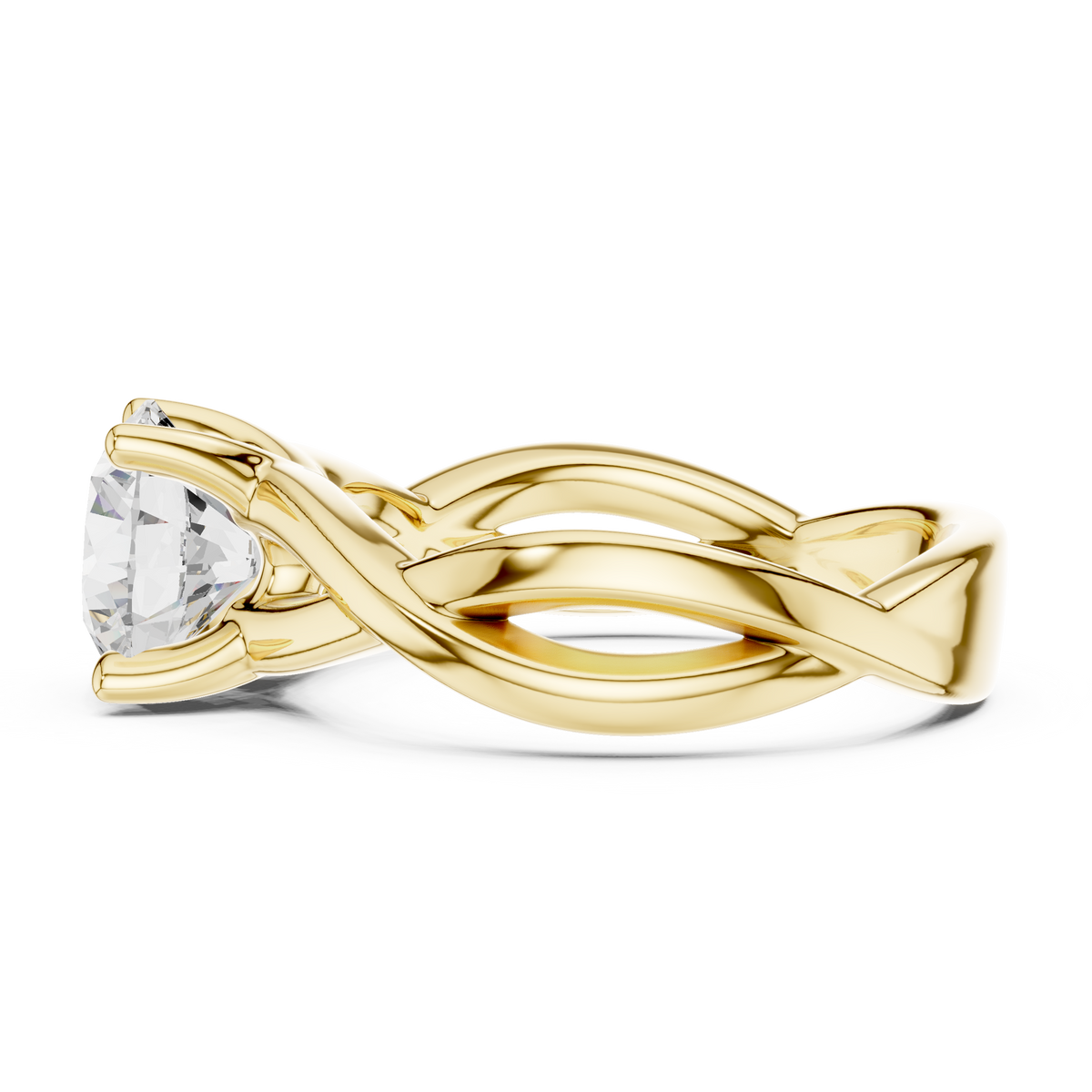 Round Cut Lab Diamond Infinity Twist Ring - View 10