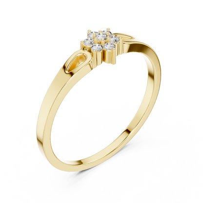 Round Cut Lab Diamond Cluster Ring Open Shoulder Ring - View 2