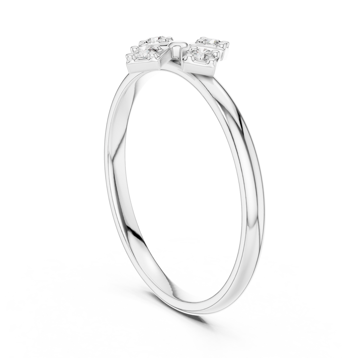 Geometric Round Lab Diamond Engagement Ring - View 7