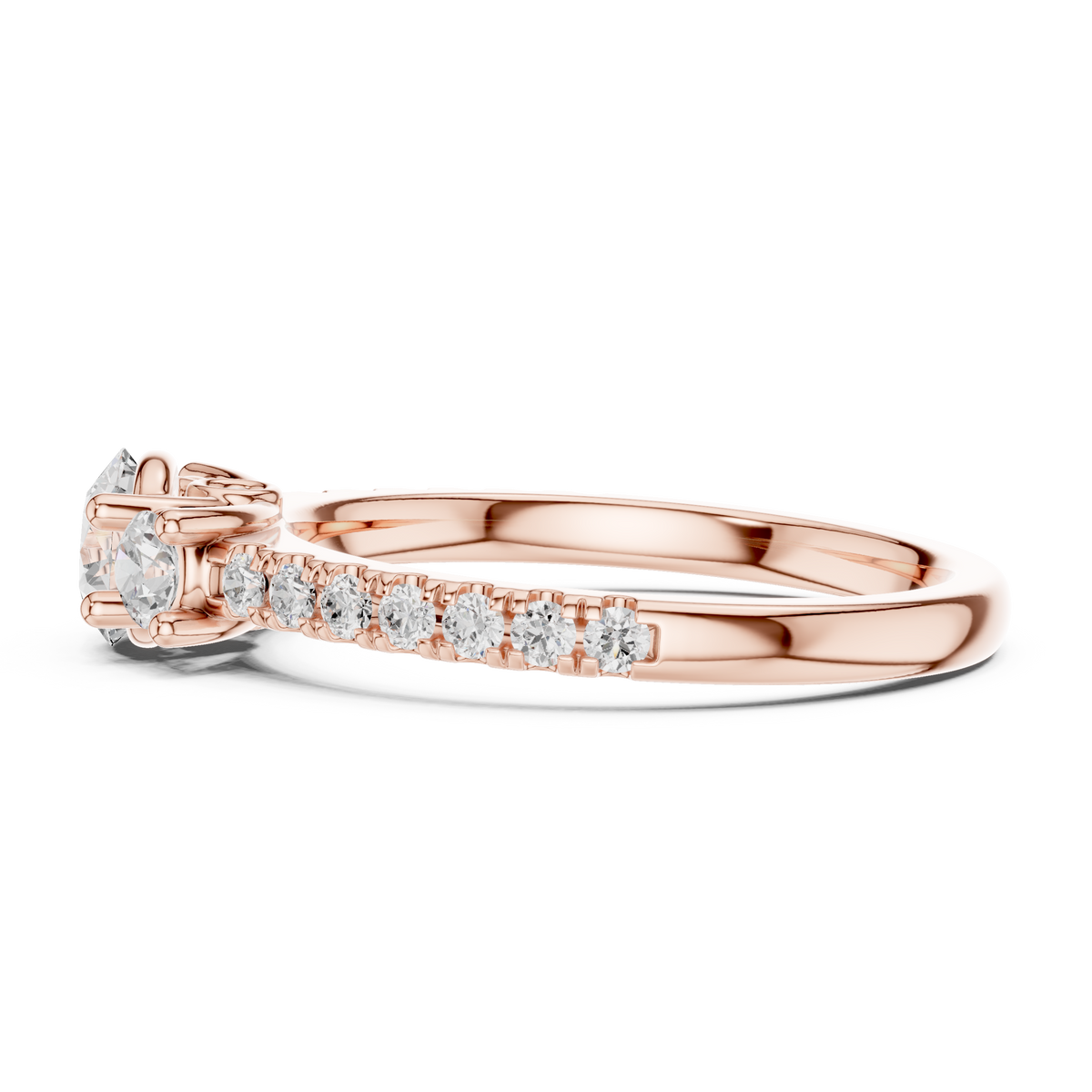 pave setting round cut lab diamond engagement ring - view 9