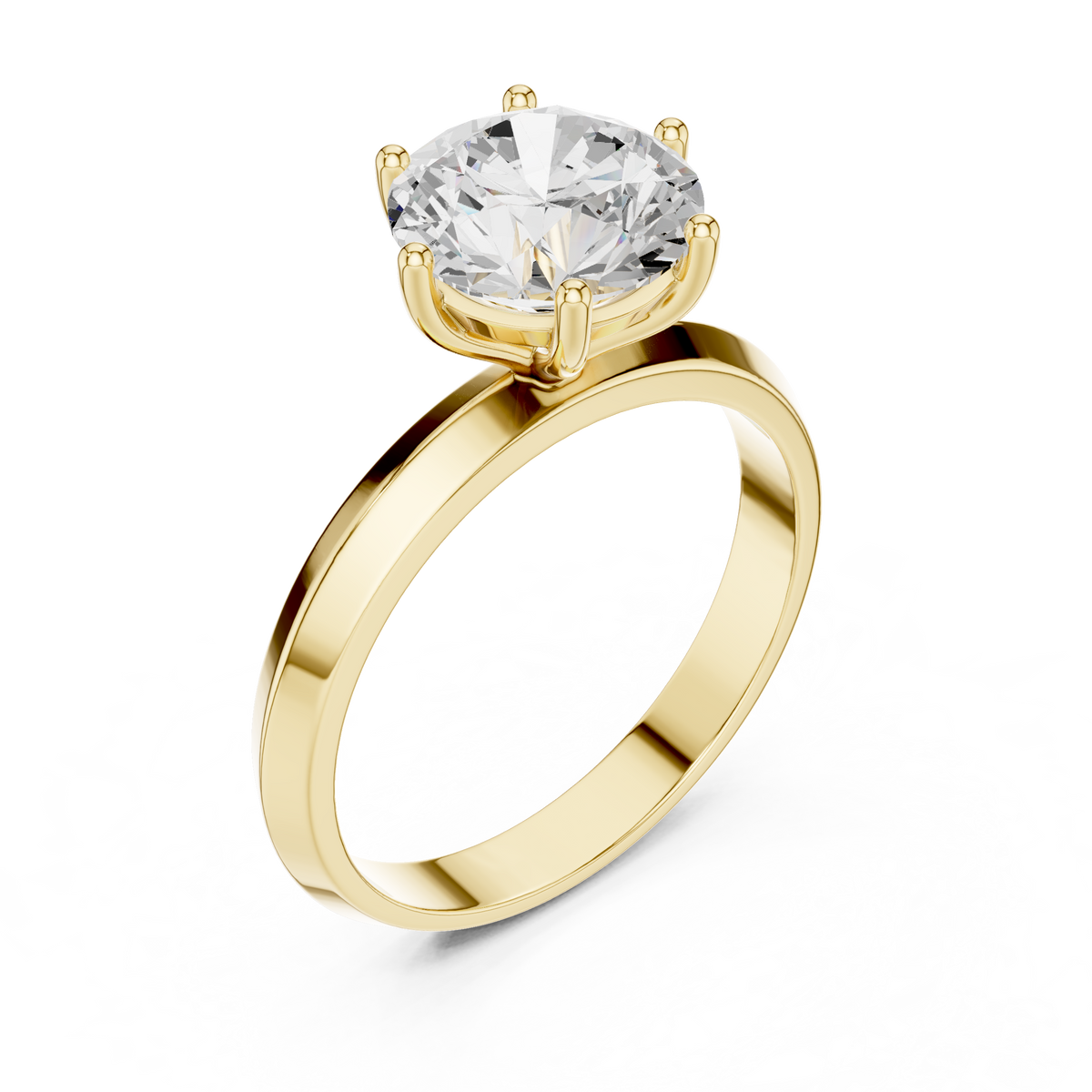 Round Cut Lab Diamond Solitaire Engagement Ring - View 4