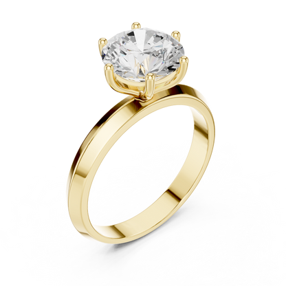 Round Cut Lab Diamond Solitaire Engagement Ring - View 4