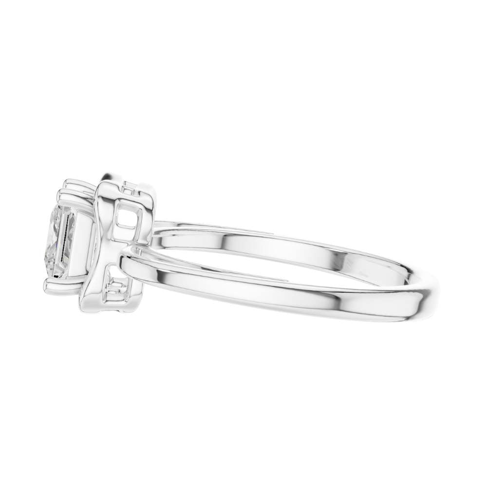 princess cut lab diamond solitaire ring split shoulder setting - view 9