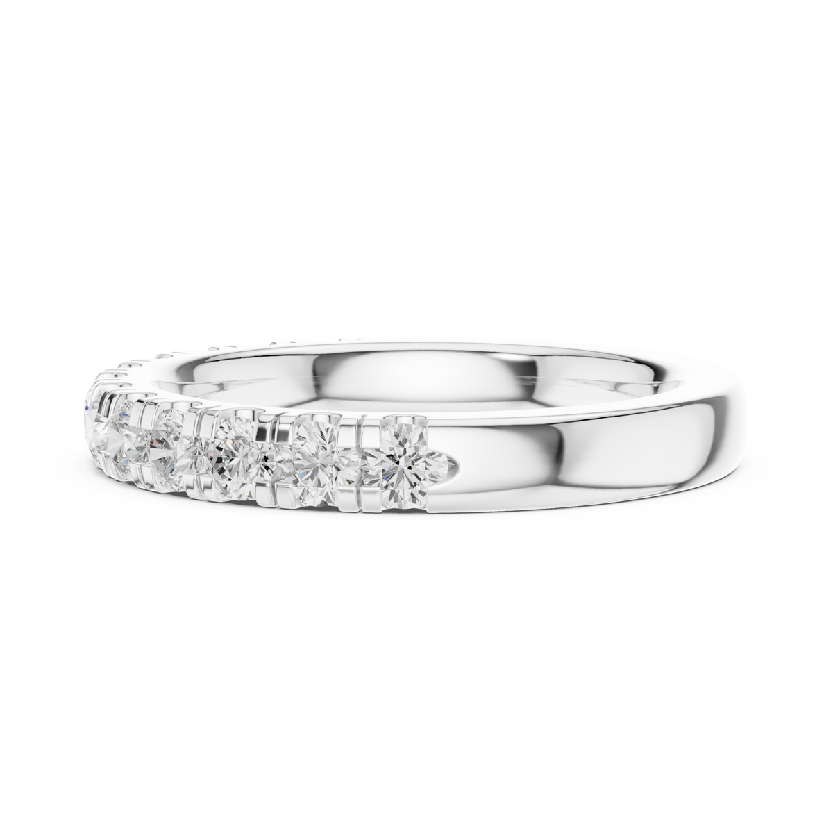 stackable round moissanite diamond wedding band - view 10