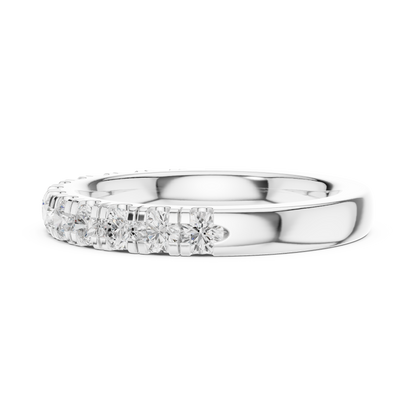 Stackable Round Moissanite Diamond Wedding Band - View 10