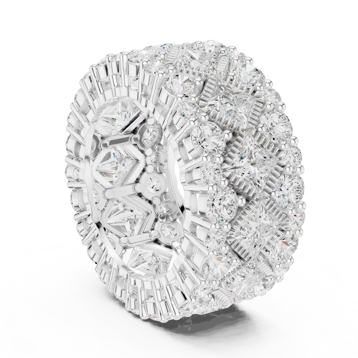 round lab diamond wide band statement ring - view 12