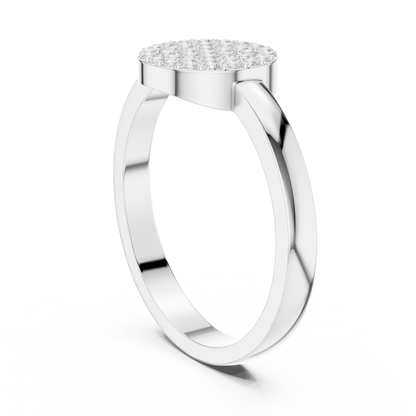 Round Pave Diamond Statement Moissanite Diamond Ring - View 7
