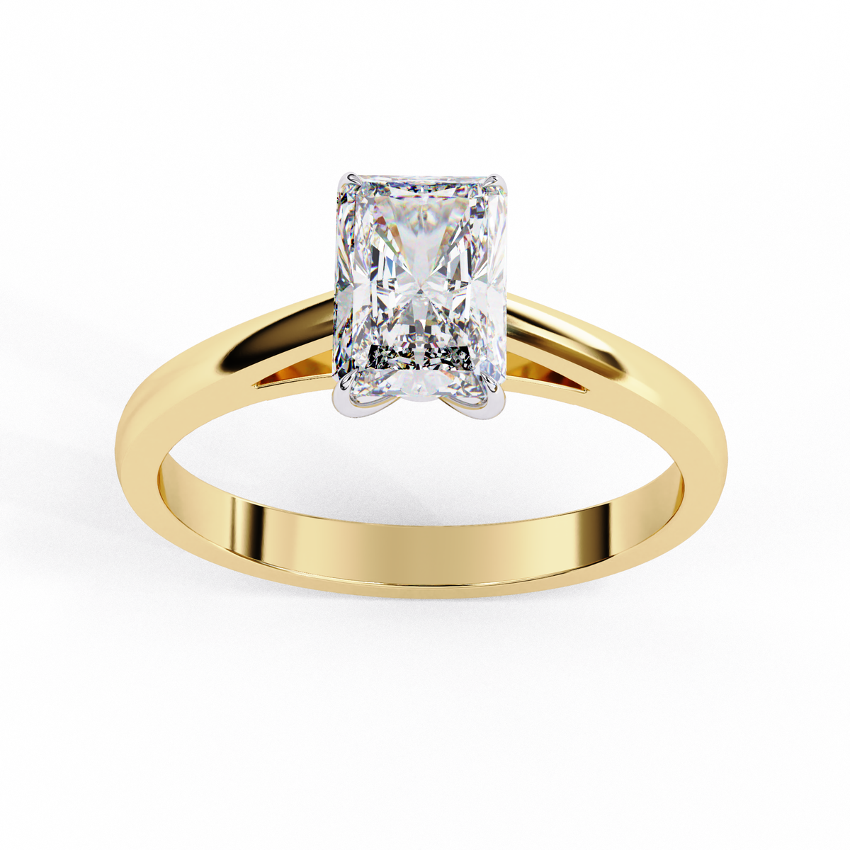 radiant cut lab diamond engagement solitaire ring - view 7