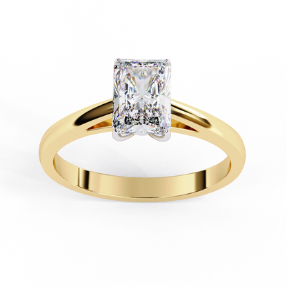 Radiant Cut Lab Diamond Engagement Solitaire Ring - View 7