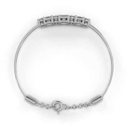 Princess & Round Cut Lab Diamond Adjustable Bracelet - View 10