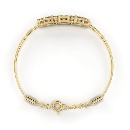 Princess & Round Cut Lab Diamond Adjustable Bracelet - View 8