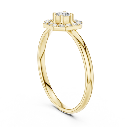 Princess Cut Octagonal Halo Lab Diamond Ring - View 5