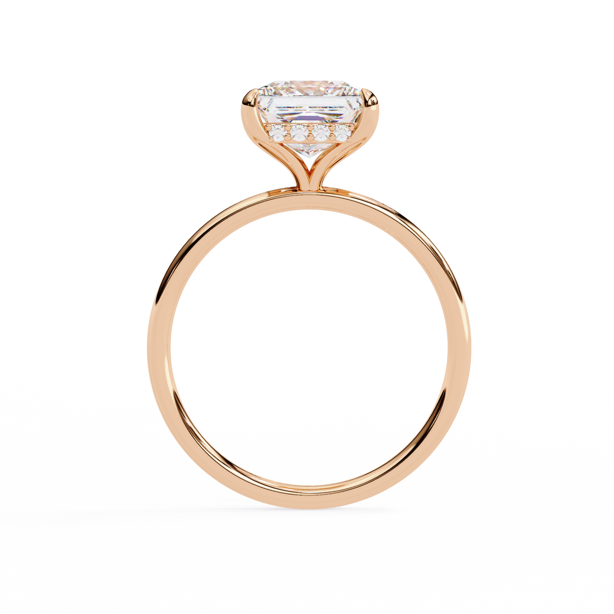Princess Cut Lab Diamond Solitaire Engagement Ring - View 5