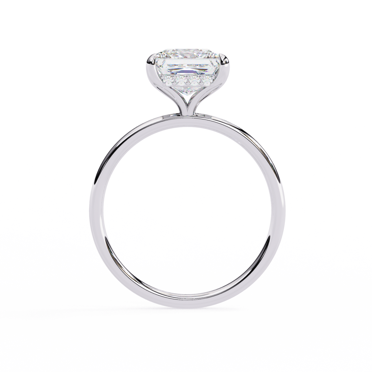 Princess Cut Lab Diamond Solitaire Engagement Ring - View 7