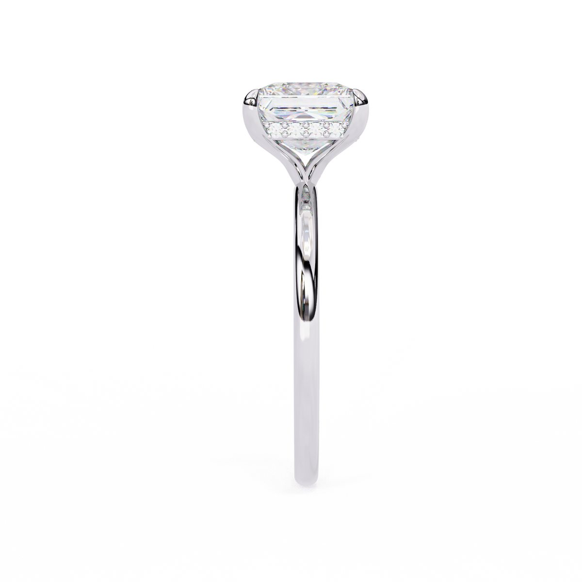 Princess Cut Lab Diamond Solitaire Engagement Ring - View 2