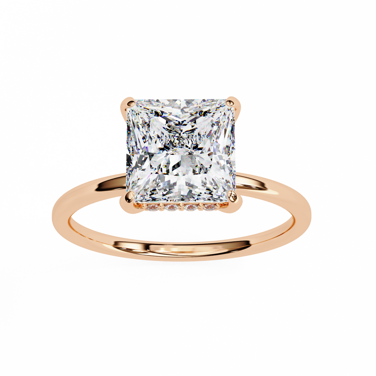 princess cut lab diamond solitaire engagement ring - view 10
