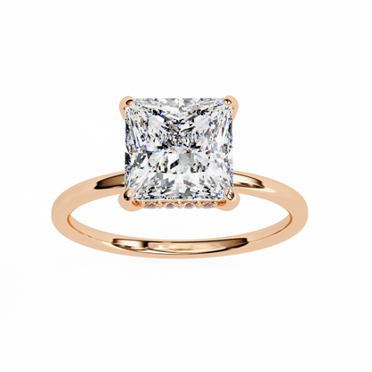 Princess Cut Lab Diamond Solitaire Engagement Ring - View 10