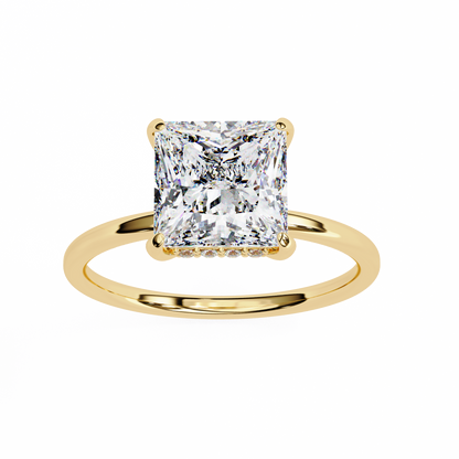 Princess Cut Lab Diamond Solitaire Engagement Ring - View 9