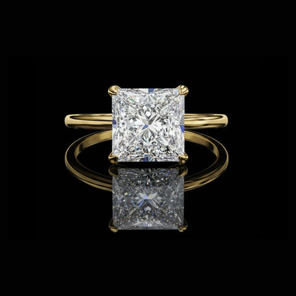 Princess Cut Lab Diamond Solitaire Engagement Ring