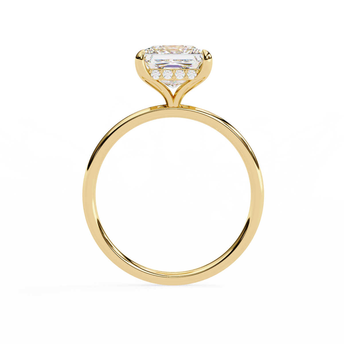 Princess Cut Lab Diamond Solitaire Engagement Ring - View 6