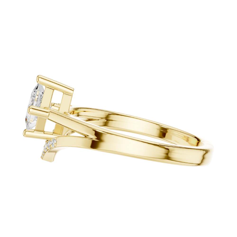 princess cut moissanite diamond chevron engagement ring - view 7