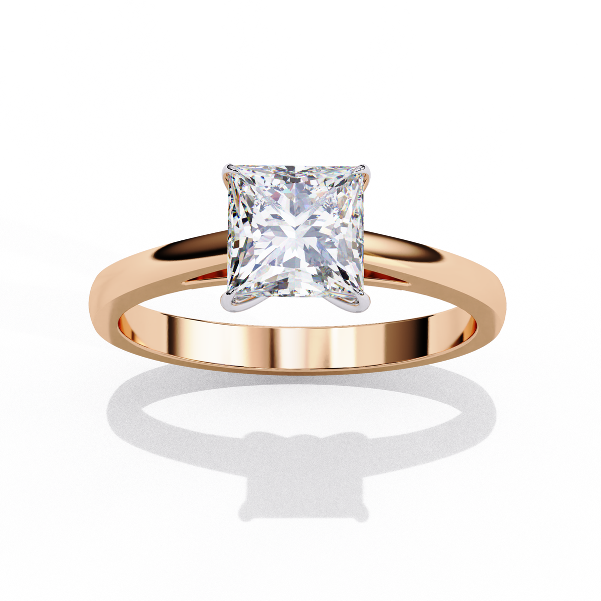 Classic Princess Cut Lab Diamond Solitaire Delicate Ring - View 3