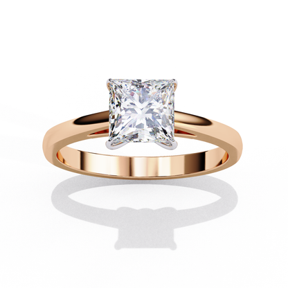 Classic Princess Cut Lab Diamond Solitaire Delicate Ring - View 3