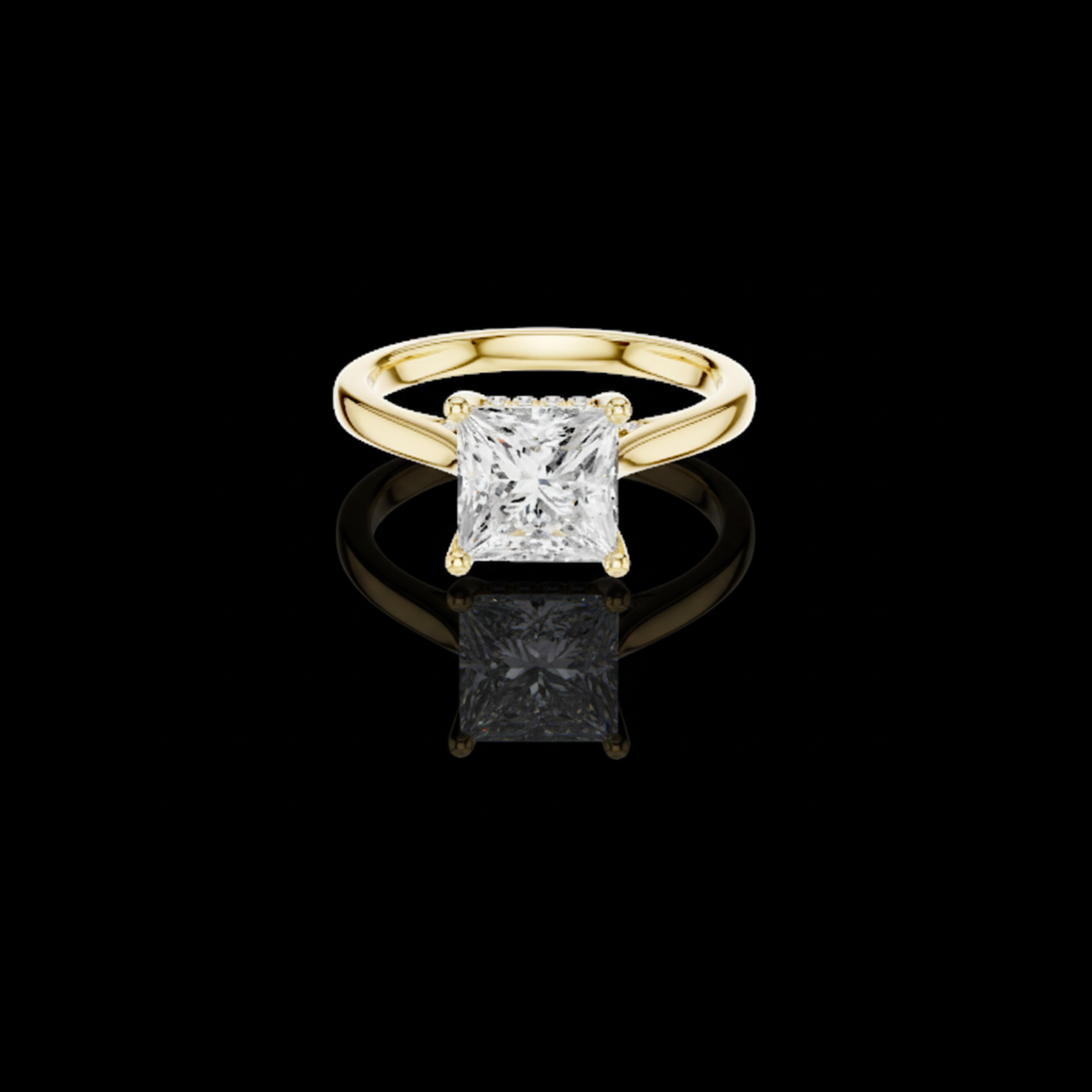 Classic Princess Cut Lab Diamond Solitaire Ring