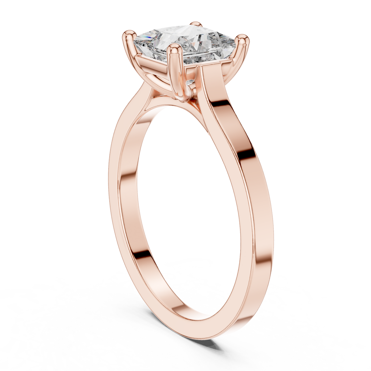 Solitaire Princess Cut Lab Diamond Promise Ring - View 7
