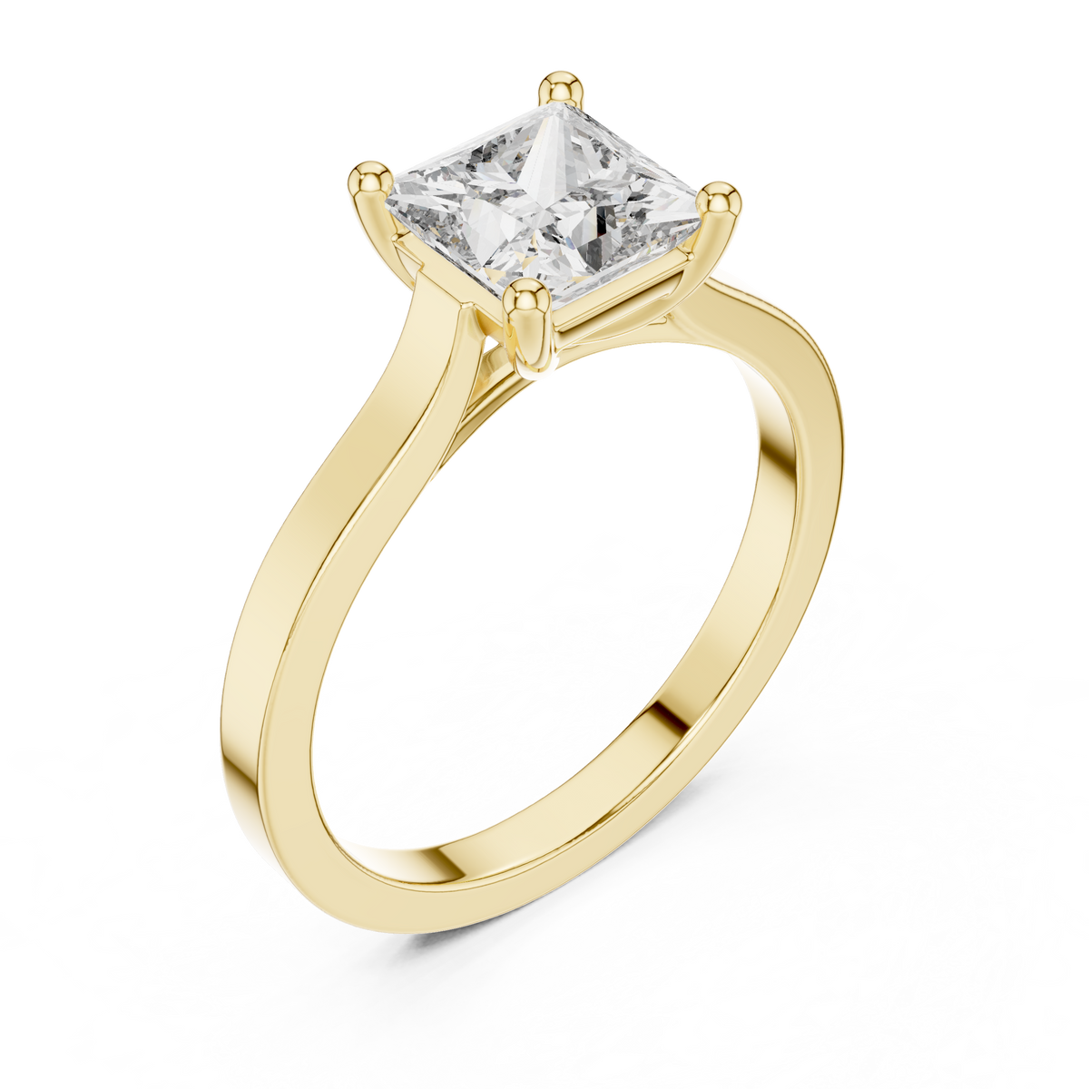 solitaire princess cut lab diamond promise ring - view 8