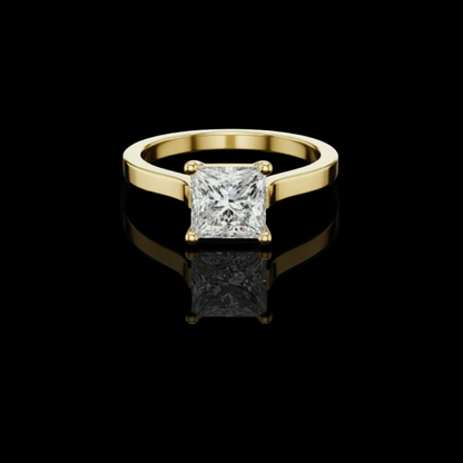 Solitaire Princess Cut Lab Diamond Promise Ring