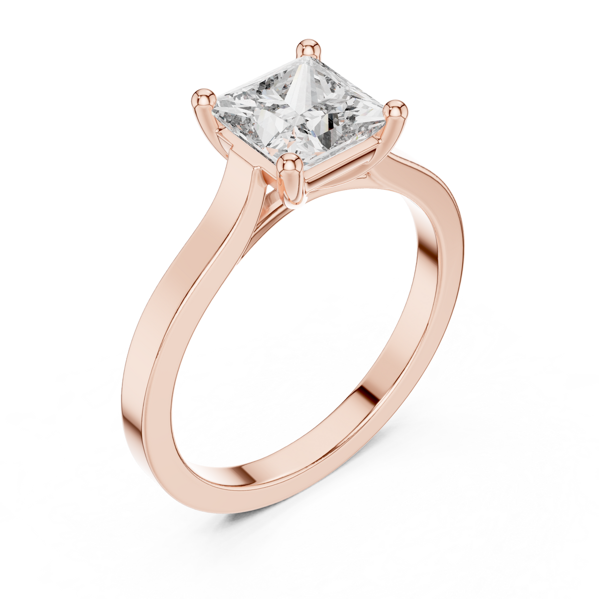 Solitaire Princess Cut Lab Diamond Promise Ring - View 10