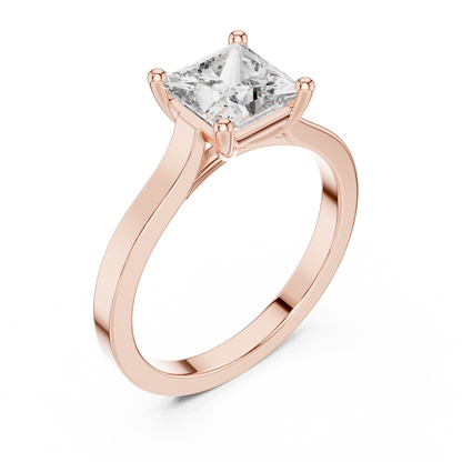 Solitaire Princess Cut Lab Diamond Promise Ring - View 10