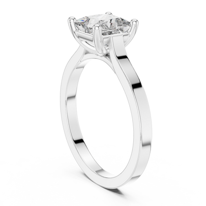 Solitaire Princess Cut Lab Diamond Promise Ring - View 6