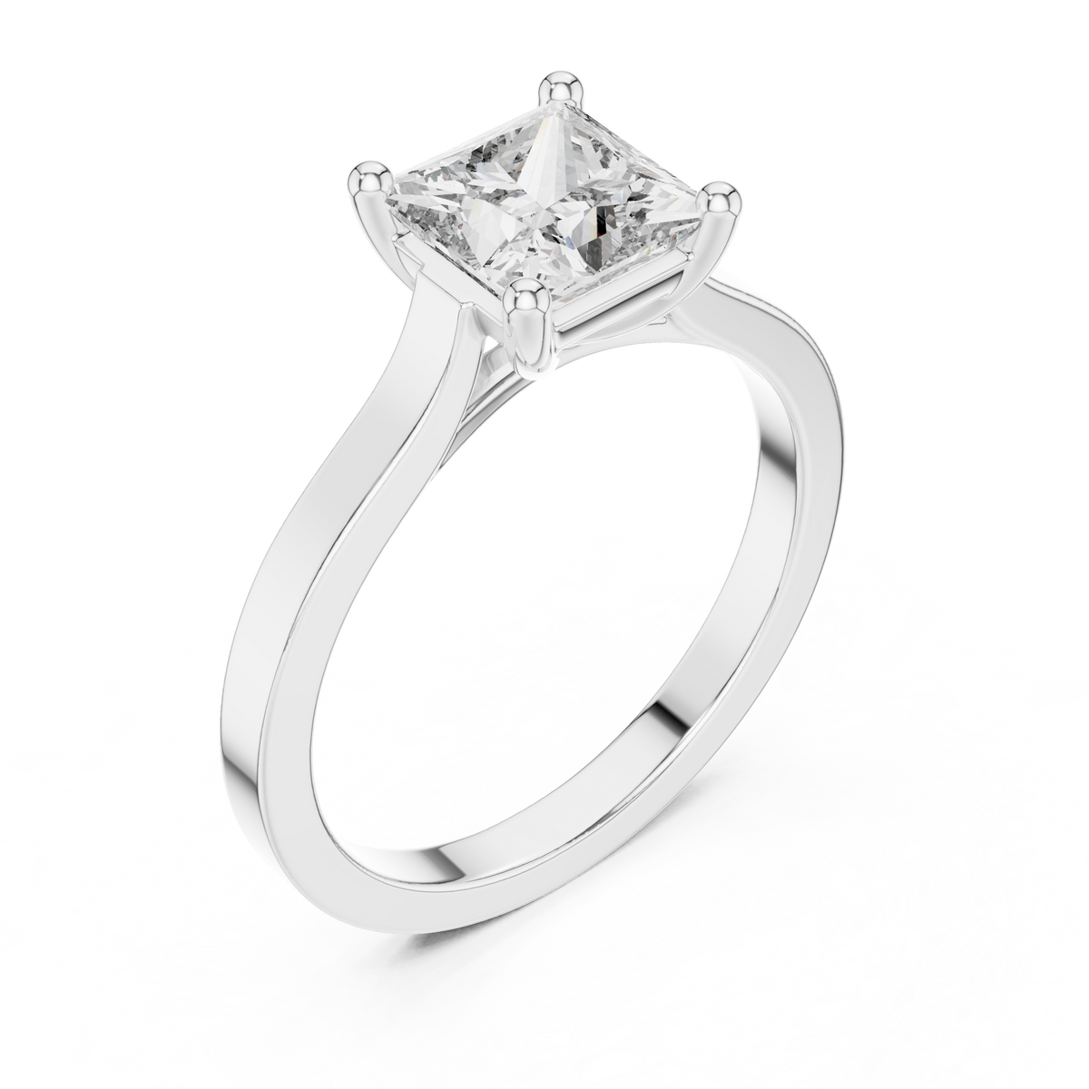 solitaire princess cut lab diamond promise ring - view 9