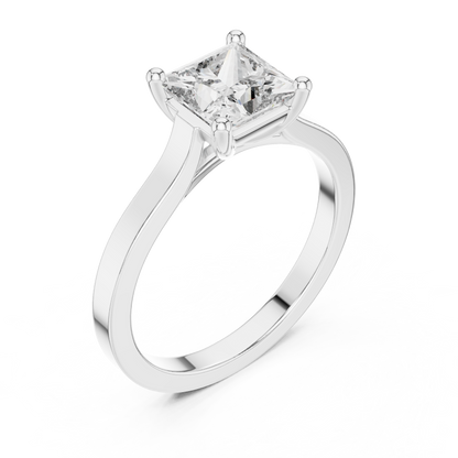 Solitaire Princess Cut Lab Diamond Promise Ring - View 9