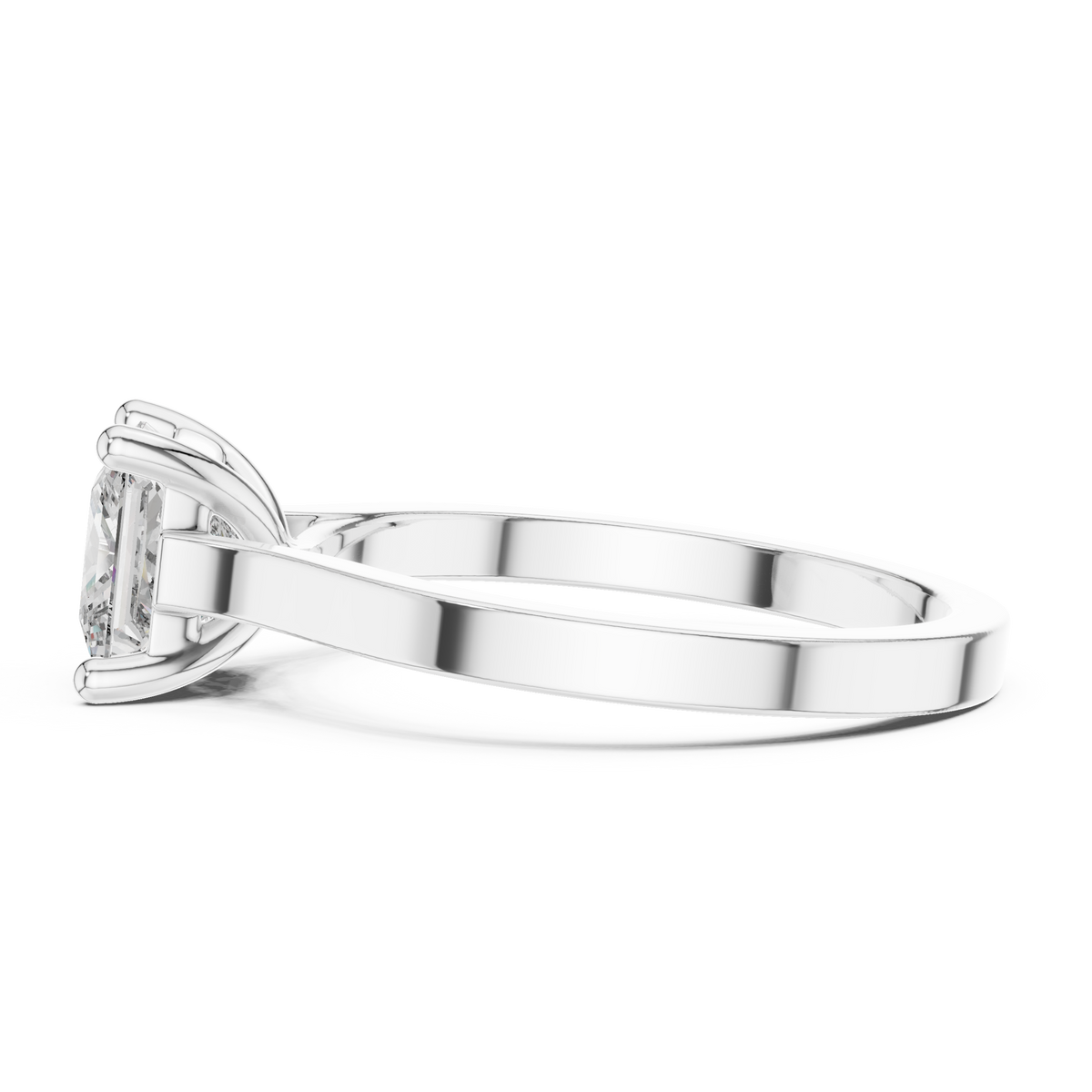 solitaire princess cut lab diamond promise ring - view 3