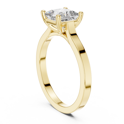 Solitaire Princess Cut Lab Diamond Promise Ring - View 5